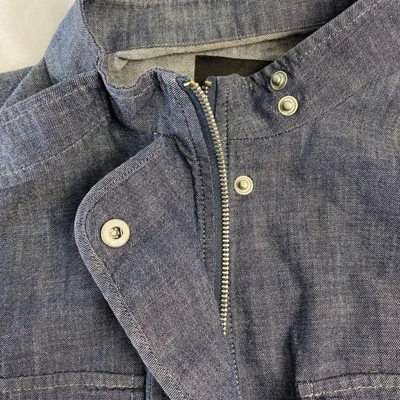 BANANA REPUBLIC - Chambray Jacket Unlined Standing Collar Size S - Picture 5 of 10